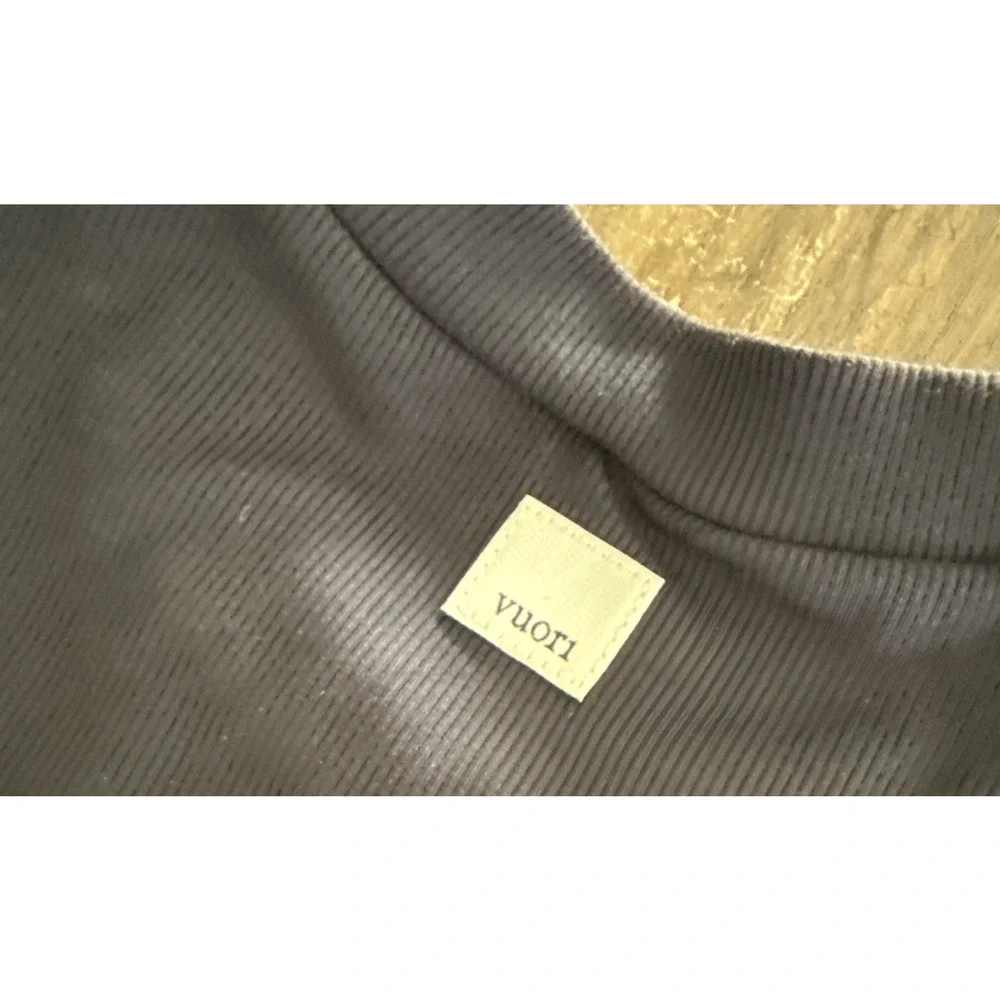 VUORI Womens Pose Sands Dress Size Lg Midi Sleeveless Black Ribbed Stretch VW613 - Picture 9 of 9